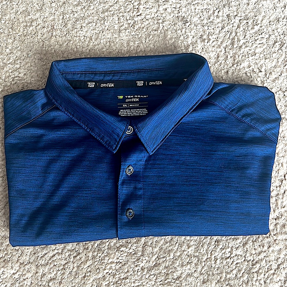 Tek Gear Men Golf Polo Shirt Men’s XXL. Navy Blue Classic Fit.